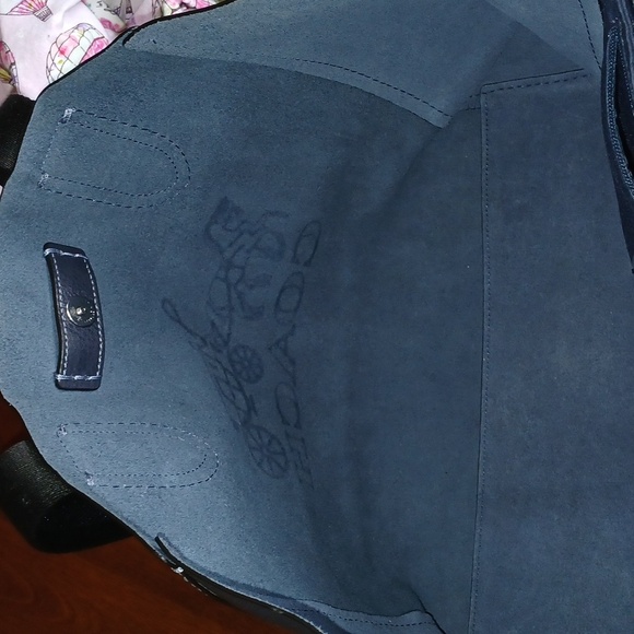 Coach Derby Dark Blue Leather Tote - Picture 15 of 16